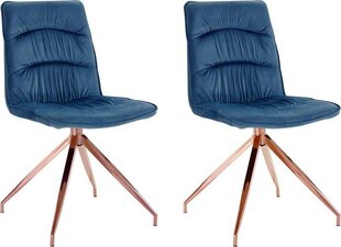 2 tuolin setti Notio Living Zoe, sininen hinta ja tiedot | Ruokapöydän tuolit | hobbyhall.fi