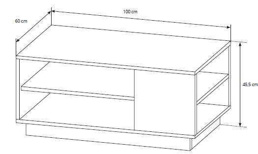 Sohvapöytä Arco, valkoinen/tammi hinta ja tiedot | Sohvapöydät | hobbyhall.fi