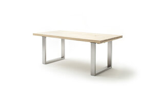 Jatkettava pöytä MC Akcent Dayton, 180/280 x 100 cm, vaaleanruskea/hopea hinta ja tiedot | Ruokapöydät | hobbyhall.fi