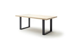Jatkettava pöytä MC Akcent Dayton, 200/320 x 100 cm, vaaleanruskea/hopea hinta ja tiedot | Ruokapöydät | hobbyhall.fi