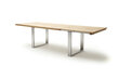 Jatkettava pöytä MC Akcent Dayton, 220/320 x 100 cm, vaaleanruskea/hopea hinta ja tiedot | Ruokapöydät | hobbyhall.fi
