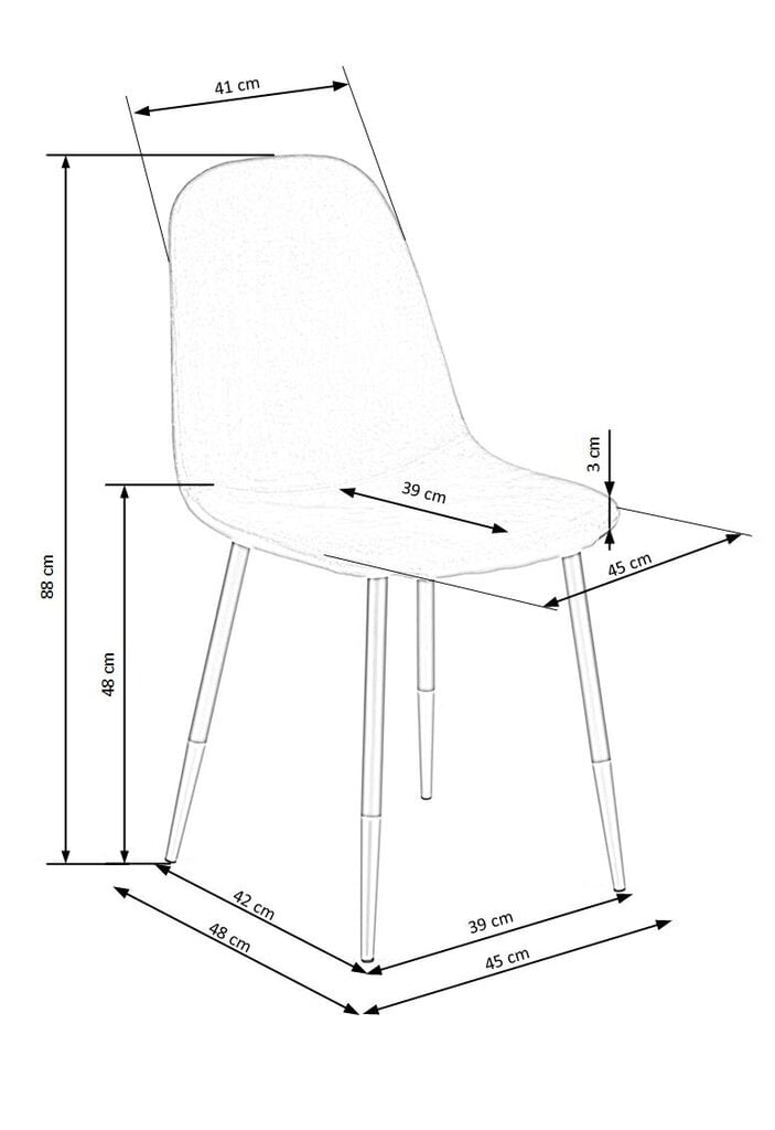 Tuolisetti (4 kpl) Halmar K379, vihreä hinta ja tiedot | Ruokapöydän tuolit | hobbyhall.fi