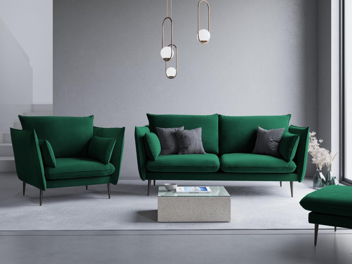 Micadoni Home Agate 2S, vihreän värinen sohva hinta ja tiedot | Sohvat ja vuodesohvat | hobbyhall.fi
