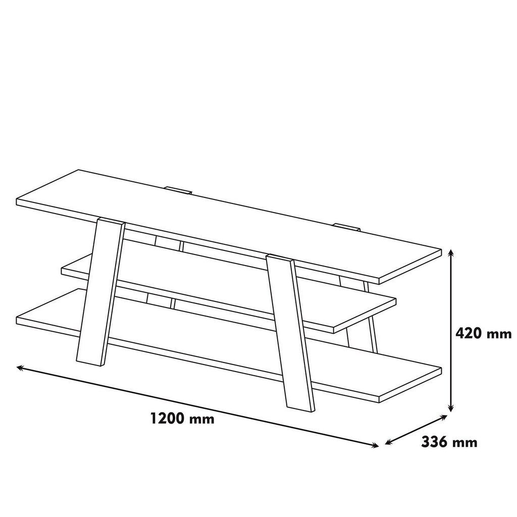 TV-taso Kalune Design 845, 120 cm, ruskea/keltainen hinta ja tiedot | TV-tasot | hobbyhall.fi