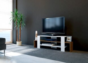 TV-taso Kalune Design 745(III), 120cm, ruskea/valkoinen hinta ja tiedot | TV-tasot | hobbyhall.fi