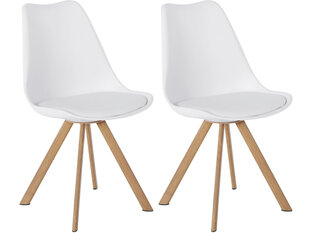 2 tuolin setti Notio Living Lecce, valkoinen hinta ja tiedot | Ruokapöydän tuolit | hobbyhall.fi