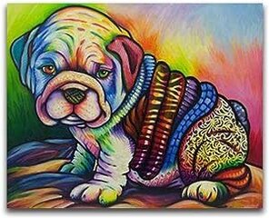 Timanttimosaiikki aluskehyksellä 20x30 "Bulldogin pentu" hinta ja tiedot | Timanttimaalaukset | hobbyhall.fi