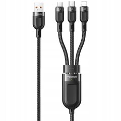 Mcdodo 3in1 USB-USB-C / Lightning / Micro USB -kaapeli, Mcdodo CA-0930, 6A, 1,2 m (musta) hinta ja tiedot | Mcdodo Kodinkoneet ja kodinelektroniikka | hobbyhall.fi