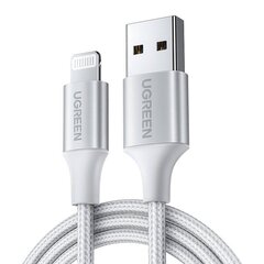 UGREEN Lightning-kaapeli USB UGREEN 2.4A US199, 1.5m (hopea) hinta ja tiedot | Kaapelit ja adapterit | hobbyhall.fi