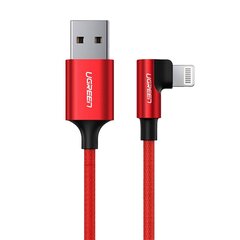 UGREEN Lightning-USB-A-kulmakaapeli UGREEN US299, 2,4A, 1m (punainen) hinta ja tiedot | Ugreen Kodinkoneet ja kodinelektroniikka | hobbyhall.fi