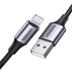 UGREEN Lightning-kaapeli USB-A UGREEN 2.4A US199, 1.5m (musta) hinta ja tiedot | Kaapelit ja adapterit | hobbyhall.fi