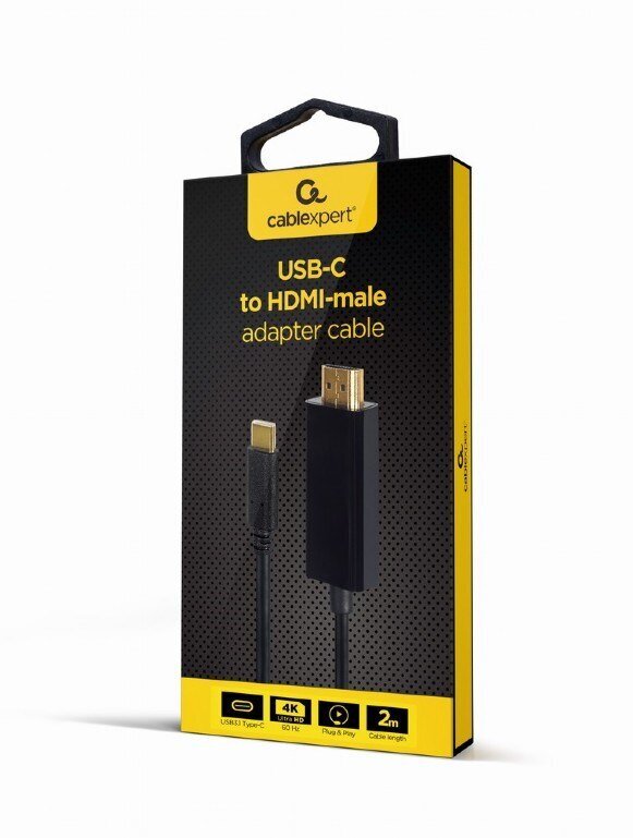 Gembird Kaapeli USB-C-HDMI-uros 4K 60Hz 2m hinta ja tiedot | Kaapelit ja adapterit | hobbyhall.fi