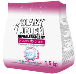 Biały Jeleń Hypoallergeeninen pesujauhe värille 1,5kg hinta ja tiedot | Pyykinpesuaineet | hobbyhall.fi