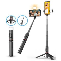 Kolmijalkainen selfie-tikku LED-valolla ja bluetooth-kaukosäätimellä, LIVMAN, Q12s (selfie stick) hinta ja tiedot | Cyke Puhelimet, älylaitteet ja kamerat | hobbyhall.fi