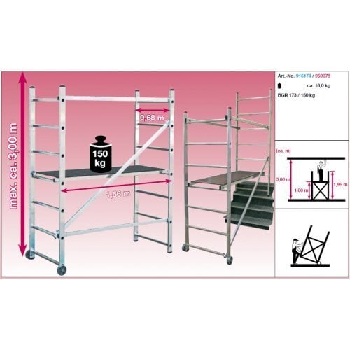 Krause alumiiniset rakennustelineet hinta ja tiedot | Tikkaat | hobbyhall.fi