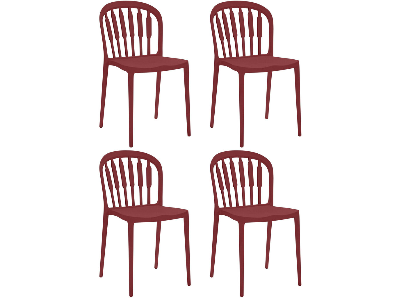 4 tuolin setti Notio Living Linz, punainen hinta ja tiedot | Ruokapöydän tuolit | hobbyhall.fi