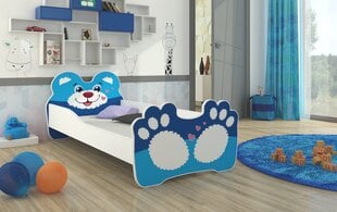 Lasten sänky ADRK Furniture Bear 144, 70x140 cm, sininen/valkoinen hinta ja tiedot | Lastensängyt | hobbyhall.fi