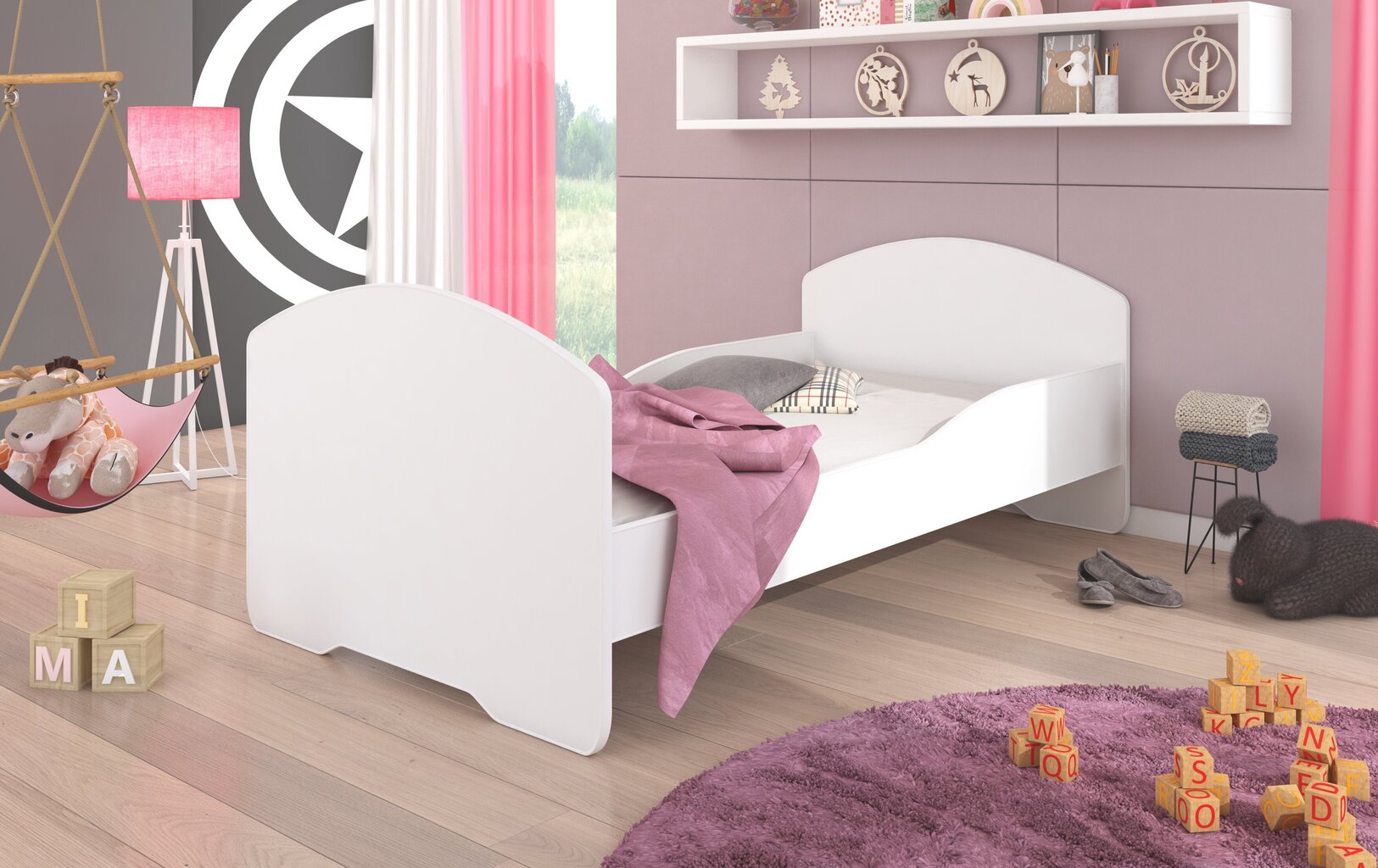 Lastensänky ADRK Furniture Pepe 144, 140x70cm, valkoinen hinta ja tiedot | Lastensängyt | hobbyhall.fi