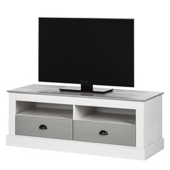 TV-taso Notio Living Tommy 120, valkoinen/harmaa hinta ja tiedot | TV-tasot | hobbyhall.fi