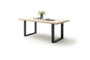 Jatkettava pöytä MC Akcent Dayton, 180/280x100 cm, vaaleanruskea/harmaa hinta ja tiedot | Ruokapöydät | hobbyhall.fi