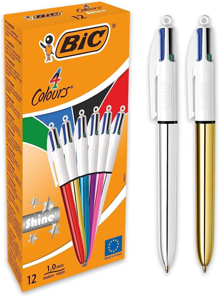 BIC Set of Biros Bic Shine Silver 12 Pieces 1 Unit hinta ja tiedot | Kirjoitusvälineet | hobbyhall.fi