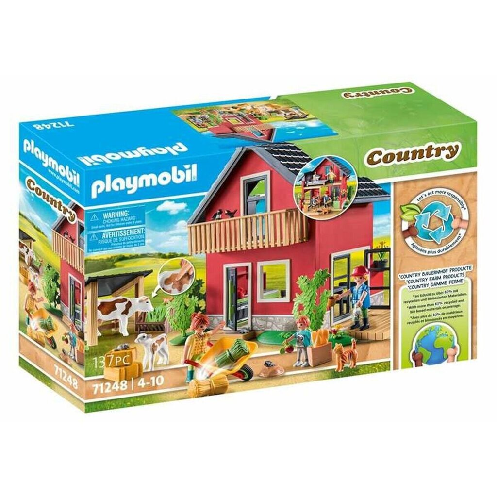 Playset Playmobil 71248 Country Furnished House with Barrow and Cow 137 osaa hinta ja tiedot | LEGOT ja rakennuslelut | hobbyhall.fi