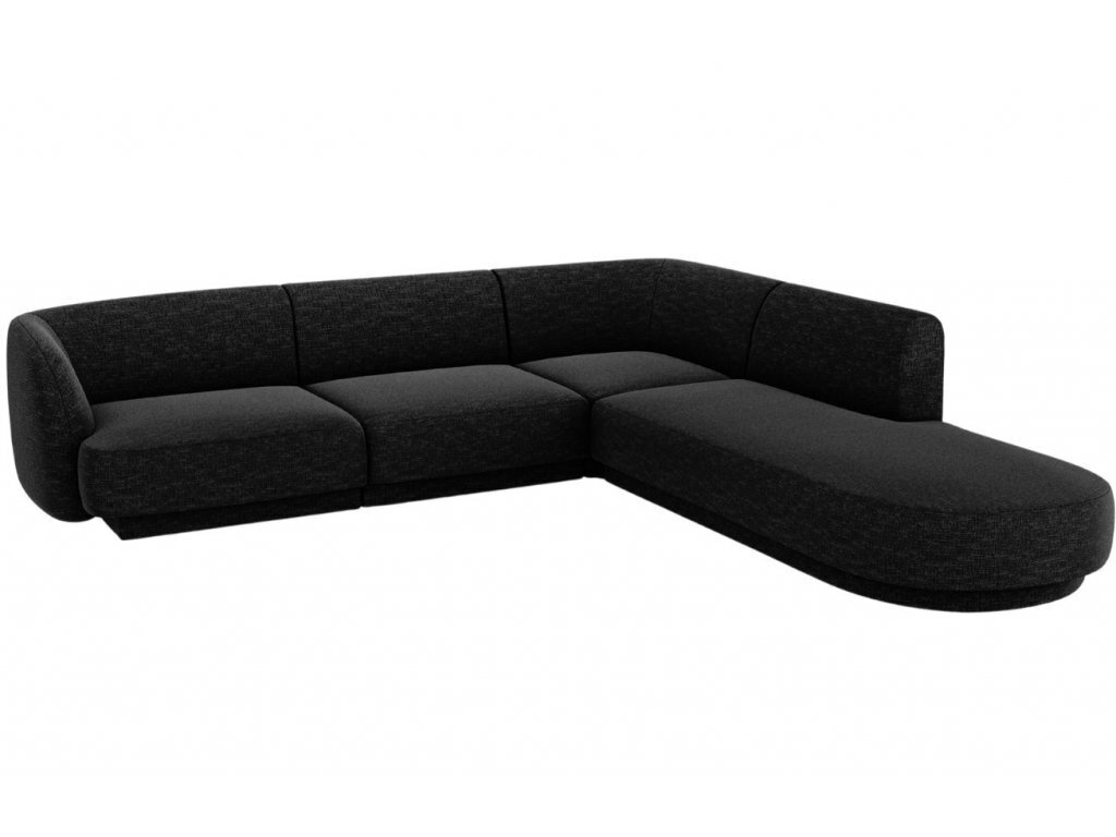 Oikeanpuoleinen sohva Micadoni Miley, 252 x 220 x 74 cm, musta hinta ja tiedot | Sohvat ja vuodesohvat | hobbyhall.fi