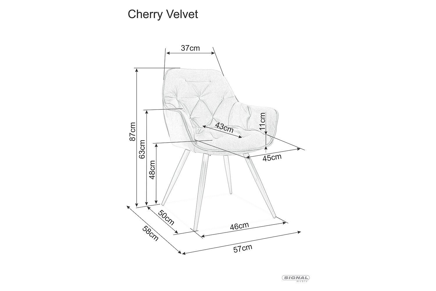 Ruokailutuolisarja Signal Cherry, 2 tuolia, musta hinta ja tiedot | Ruokapöydän tuolit | hobbyhall.fi