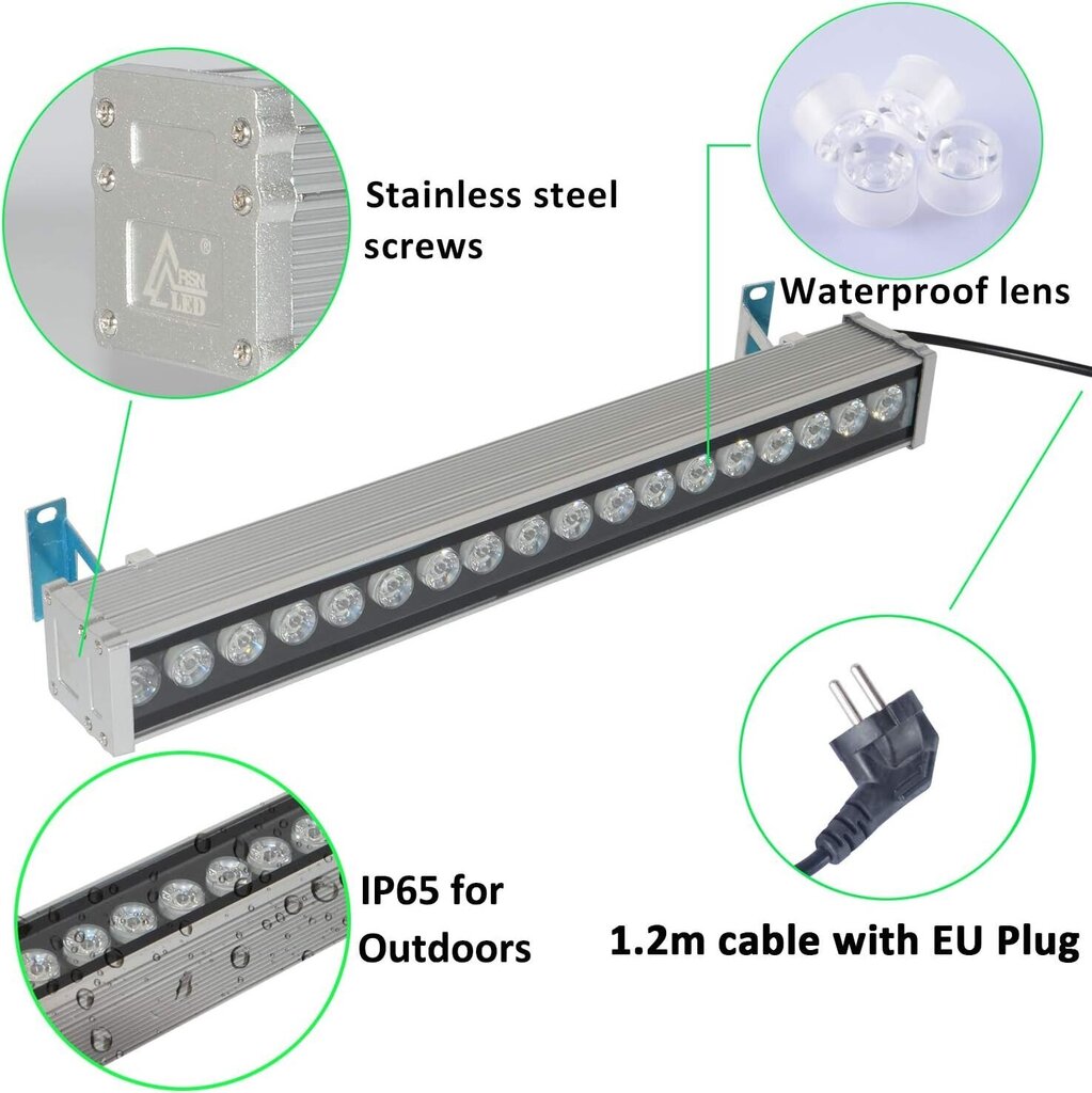 Energiaa säästävä seinävalaisin RSN LED, saksalainen pistoke, 18W, 230V, IP65 hinta ja tiedot | Seinävalaisimet | hobbyhall.fi