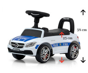 Lasten auto, Mercedes-AMG C63 Coupe Police S, väri: sininen/valkoinen/musta. hinta ja tiedot | Vauvan lelut | hobbyhall.fi