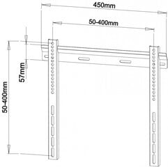 Sbox PLB-114M, Vesa 400x400, 23"-55" hinta ja tiedot | TV-seinätelineet | hobbyhall.fi