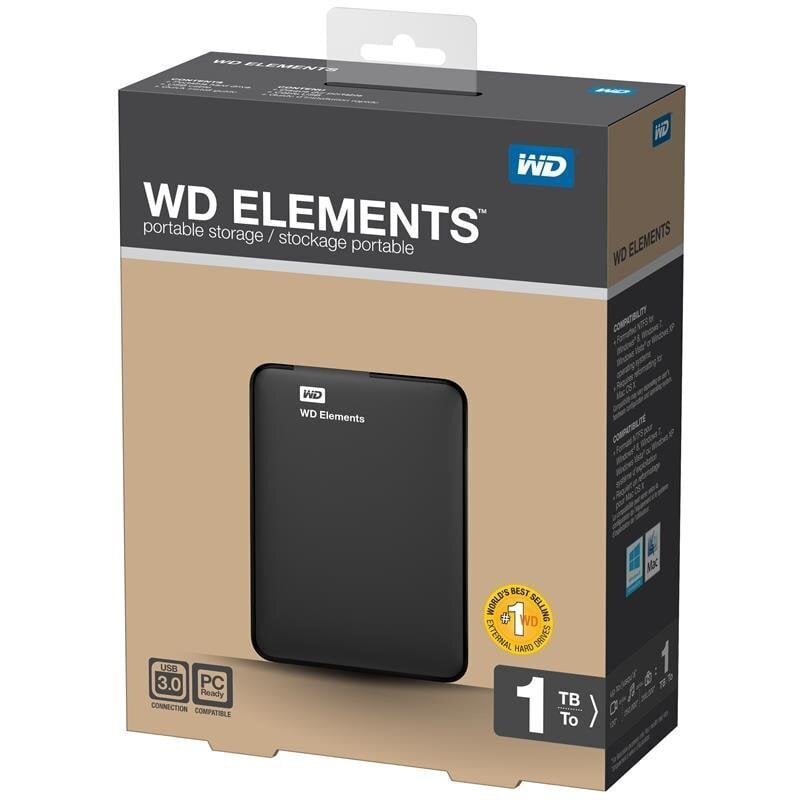 WD Elements ext portable HDD USB3.0 1TB hinta ja tiedot | Ulkoiset kovalevyt | hobbyhall.fi