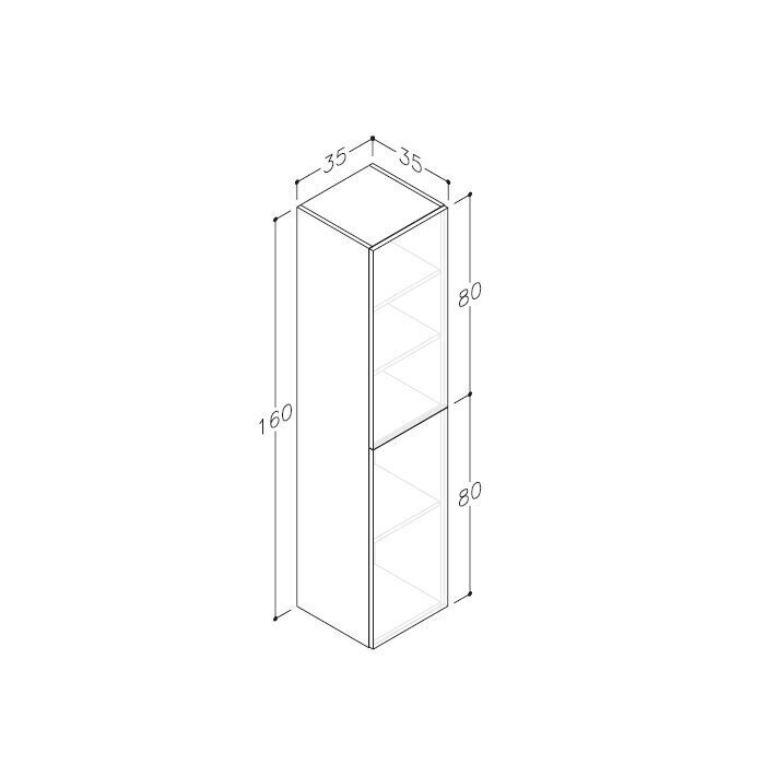 Kylpyhuonekaappi Kamė Gama 35-2, valkoinen/musta hinta ja tiedot | Kylpyhuonekaapit | hobbyhall.fi