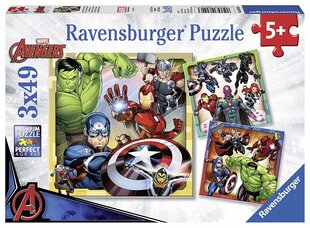 Ravensburger Marvel Avengers (Avengers), Palapeli 08040, 3 x 49 osaa hinta ja tiedot | Palapelit | hobbyhall.fi