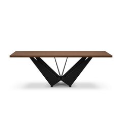 Ruokapöytä Micadoni Home Lottie 220x100cm, tummanruskea/musta hinta ja tiedot | Ruokapöydät | hobbyhall.fi