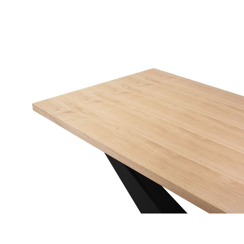 Ruokapöytä Micadoni Home Lottie 260x100cm, vaaleanruskea/musta hinta ja tiedot | Ruokapöydät | hobbyhall.fi