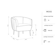 Tuoli Micadoni Home Moss, harmaa hinta ja tiedot | Ruokapöydän tuolit | hobbyhall.fi