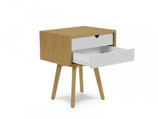 Yöpöytä Micadoni Vela, 42x35x50, ruskea/valkoinen hinta ja tiedot | Yöpöydät | hobbyhall.fi