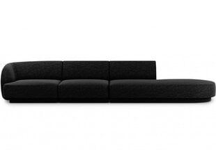 Oikeanpuoleinen sohva Micadoni Miley, 302 x 85 x 74 cm, musta hinta ja tiedot | Sohvat ja vuodesohvat | hobbyhall.fi