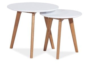 Sohvapöydät Signal Milan S2, 2 kpl, valkoinen/ruskea hinta ja tiedot | Sohvapöydät | hobbyhall.fi