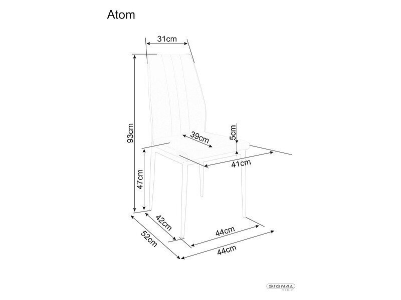 Ruokailutuolisarja Signal Atom Velvet, 4 tuolia, ruskea/musta hinta ja tiedot | Ruokapöydän tuolit | hobbyhall.fi