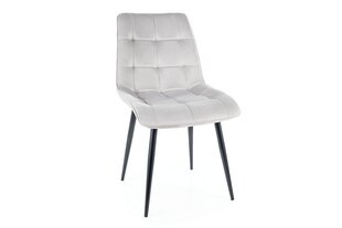 Ruokailutuolisarja Signal Chic Velvet, 4 tuolia, harmaa/musta hinta ja tiedot | Ruokapöydän tuolit | hobbyhall.fi