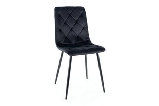 Ruokailutuolisarja Signal Jerry Velvet, 4 tuolia, musta hinta ja tiedot | Ruokapöydän tuolit | hobbyhall.fi