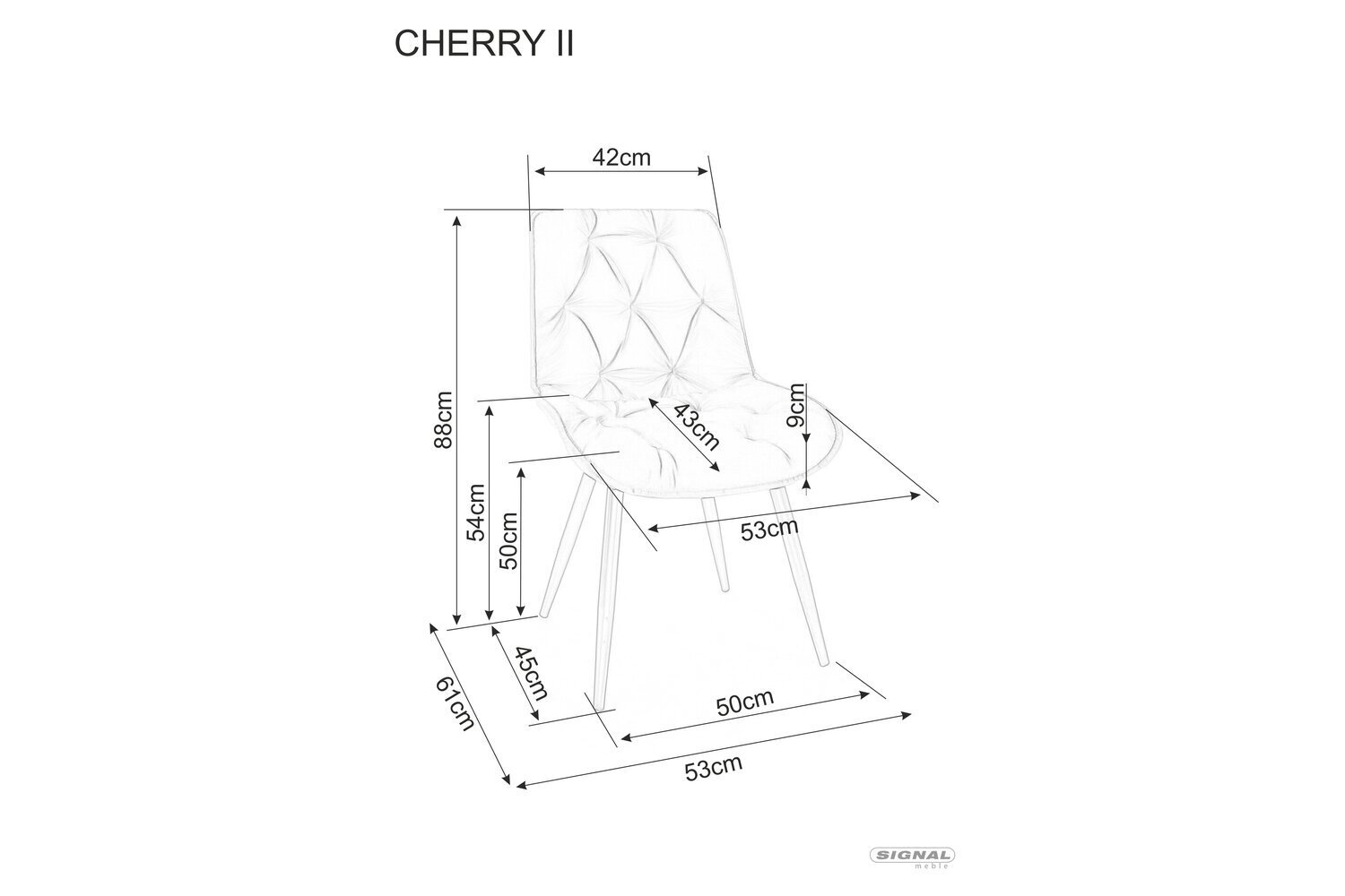 Ruokailutuolisarja Signal Cherry II Velvet, 4 tuolia, keltainen/musta hinta ja tiedot | Ruokapöydän tuolit | hobbyhall.fi