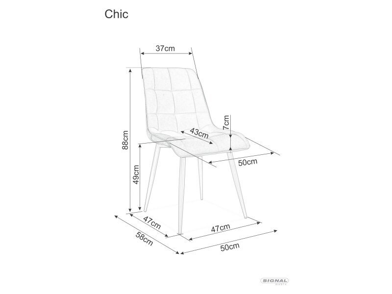 Ruokailutuolisarja Signal Chic D Velvet, 4 tuolia, sininen/ruskea hinta ja tiedot | Ruokapöydän tuolit | hobbyhall.fi