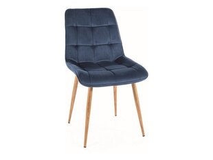 Ruokailutuolisarja Signal Chic D Velvet, 4 tuolia, sininen/ruskea hinta ja tiedot | Ruokapöydän tuolit | hobbyhall.fi