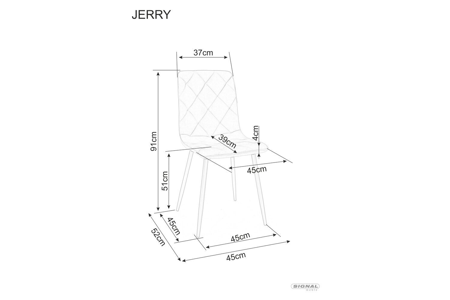 Ruokailutuolisarja Signal Jerry Velvet, 4 tuolia, harmaa/musta hinta ja tiedot | Ruokapöydän tuolit | hobbyhall.fi