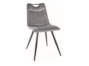Ruokailutuolisarja Signal Orfe Velvet, 4 tuolia, harmaa/musta hinta ja tiedot | Ruokapöydän tuolit | hobbyhall.fi