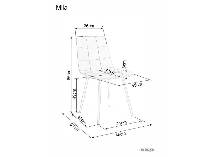 Ruokailutuolisarja Signal Mila Velvet, 4 tuolia, oranssi/musta hinta ja tiedot | Ruokapöydän tuolit | hobbyhall.fi