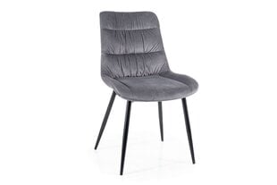 Ruokailutuolisarja Signal Lou Velvet, 4 tuolia, harmaa/musta hinta ja tiedot | Ruokapöydän tuolit | hobbyhall.fi